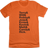 Baseball Lineup 1989 San Francisco & orange T-shirt